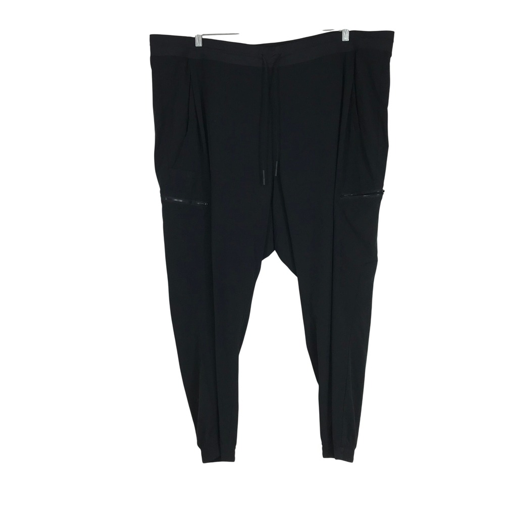 Athleta Venture Pant Womens 24 Black Cargo Jogger Hiking Travel Pants Drawstring